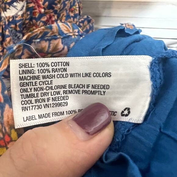 KNOX ROSE Women's L Off The Coast Tiered Midi Peasant Dress NWT Multi Floral - Picture 11 of 16